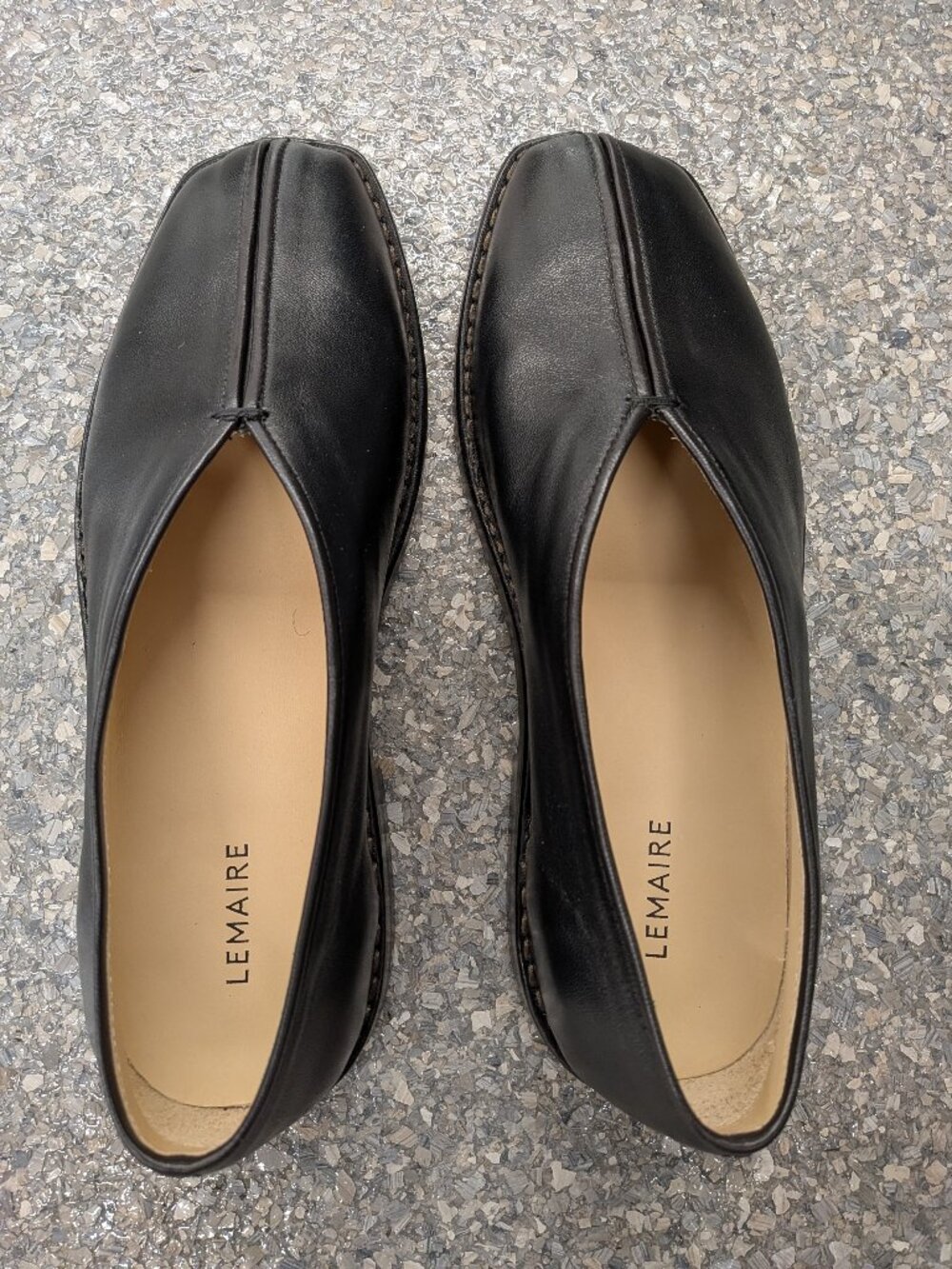 Lemaire Flat Piped Slippers in Leather Size EU40 US7